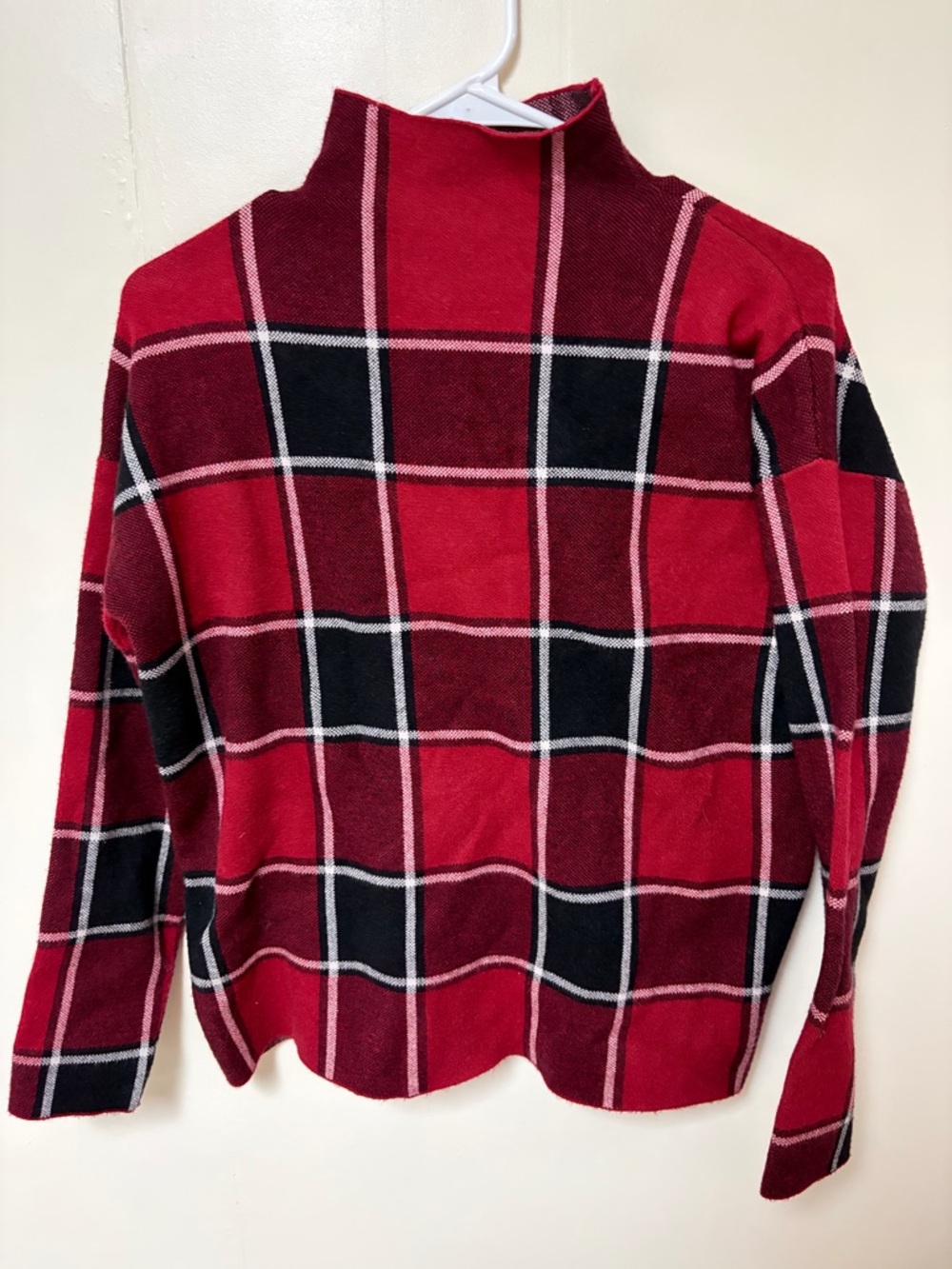 Rachel Zoe Red Plaid Knit Turtleneck